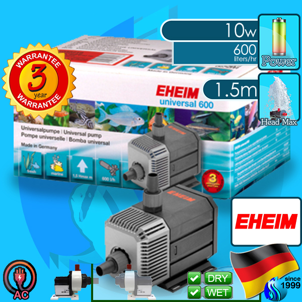 Eheim (Water Pump) Universal  600 (1048) (600 liters/hr)(10w)(H 1.5m)