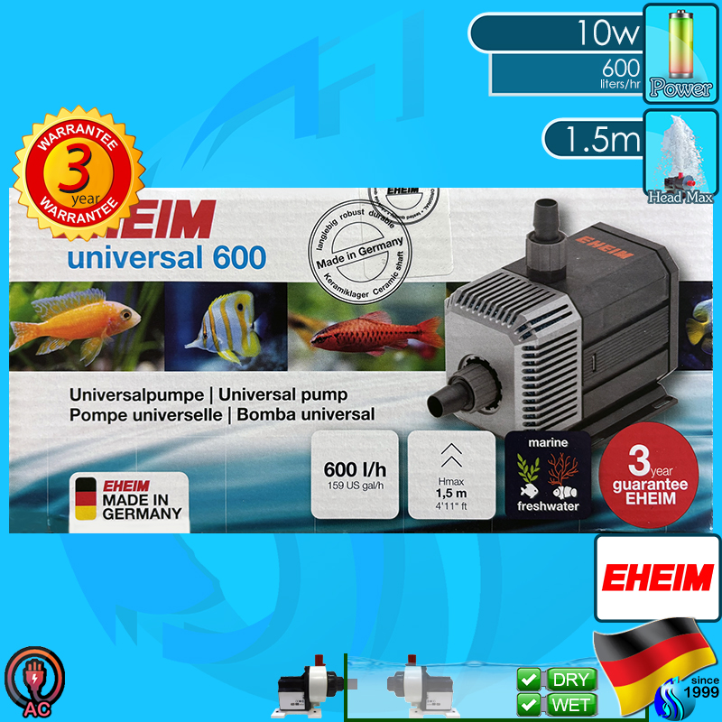 Eheim (Water Pump) Universal  600 (1048) (600 liters/hr)(10w)(H 1.5m)