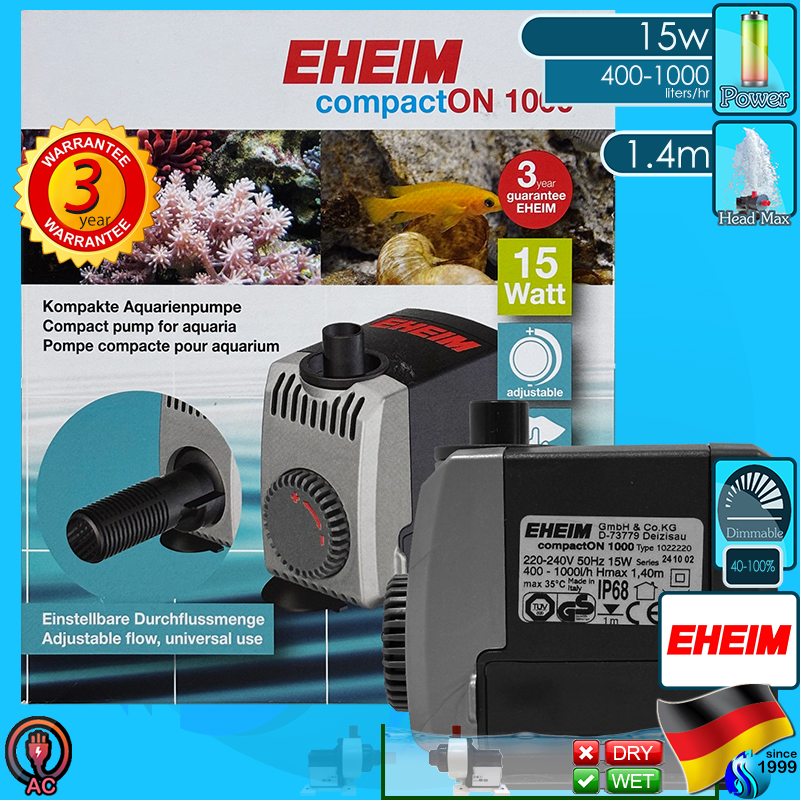 Eheim (Water Pump) CompactOn  1000 (1000 L/hr)(15w)(H 1.4m)