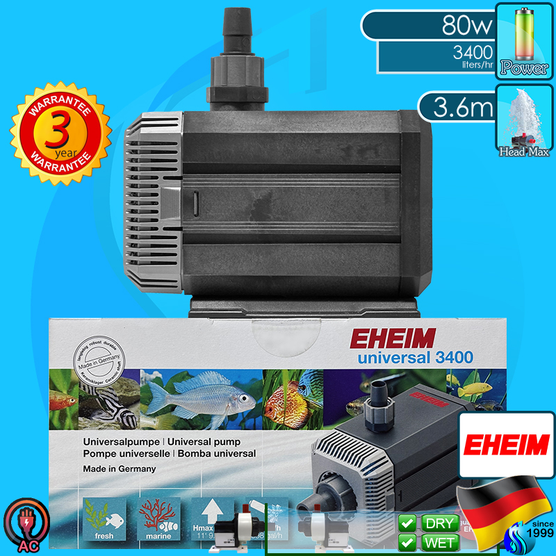 Eheim (Water Pump) Universal 3400 (1262) (3400 L/hr)(80w)(H 3.6m)