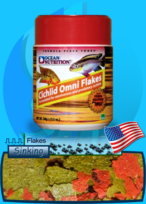Ocean Nutrition (Food) Cichlid Omni Flakes 500ml (70g)