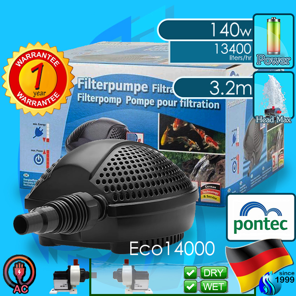 Pontec (Water Pump) PondoMax Eco 14000 (13400 L/hr)(140w)(H 3.2m)