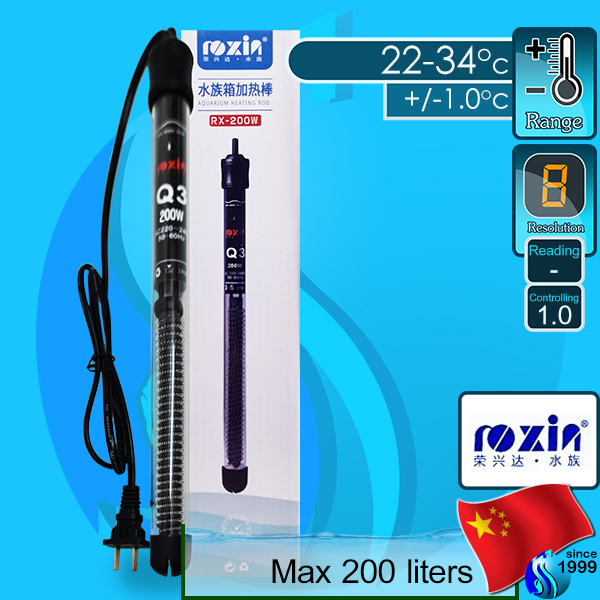 Roxin (Heater) Aquarium Heating Rod Q3 RX-200w (200 liters)