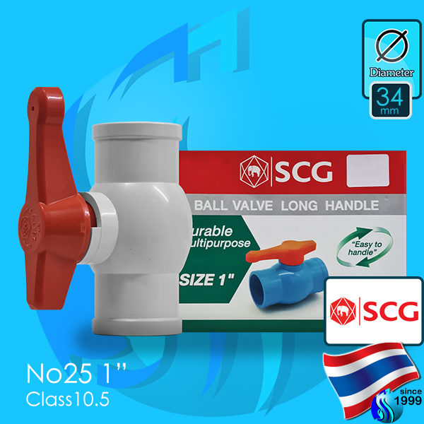 SCG (Accessories) White PVC Ball Valve TS25 ID34mm (1")
