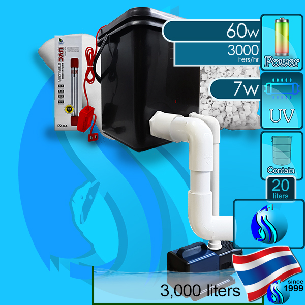 SeaSun (Filter System) BioTank Set  3000 (3000 L/hr)(60w)(UVC 7w)