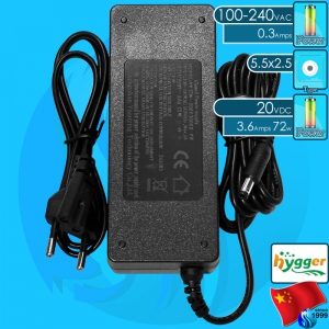 Hygger (Spare Parts) HG Adapter 20VDC 3.6A (100-240V AC)