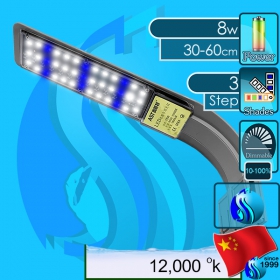 No Name (LED Lamp) Aquarium Light Clip-on LED X5+Temp G-12000k 8w (Suitable 12-24 inch)
