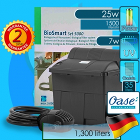 Oase (Filter System) BioSmart Set  5000 (1500 L/hr)(25w)(UVC 7w)