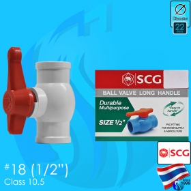SCG (Accessories) White PVC Ball Valve TS18 ID22mm (1/2")