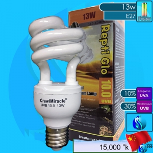 SeaSun (Reptile Bulb) Crawlmiracle ReptiGlo UVB10 E27 13w (White 15000k)